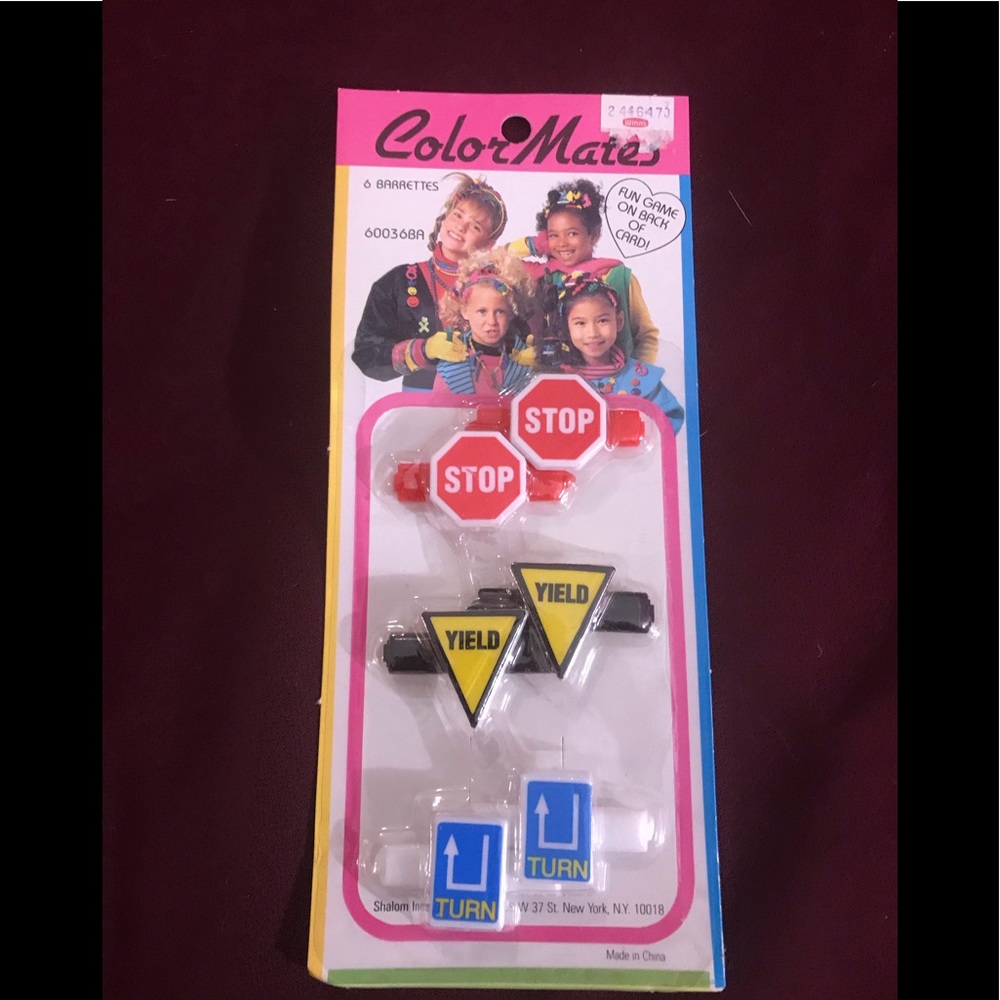 Vintage Color Mates 80s NWT “Traffic”’Barrettes